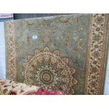 Green ground Keshan carpet, 1.9 x 1.4