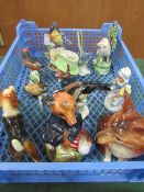 A tray of animal figurines