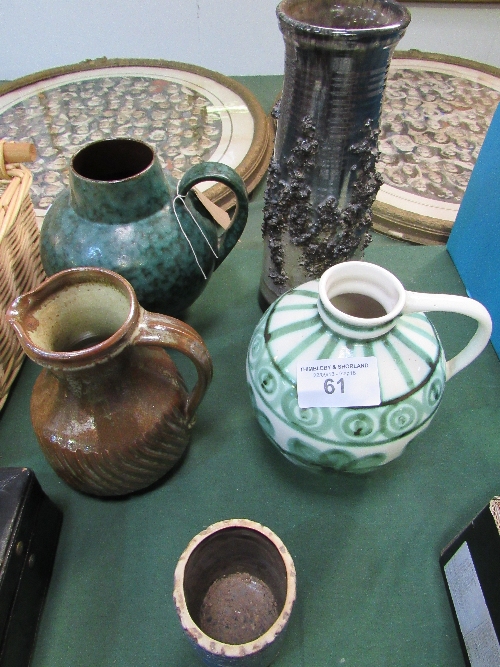 5 Studio Pottery pots/vases/jugs