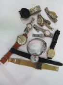 A bag of 10 watches including Seiko, Rotary, Kieuzle etc