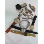 A bag of 10 watches including Seiko, Rotary, Kieuzle etc