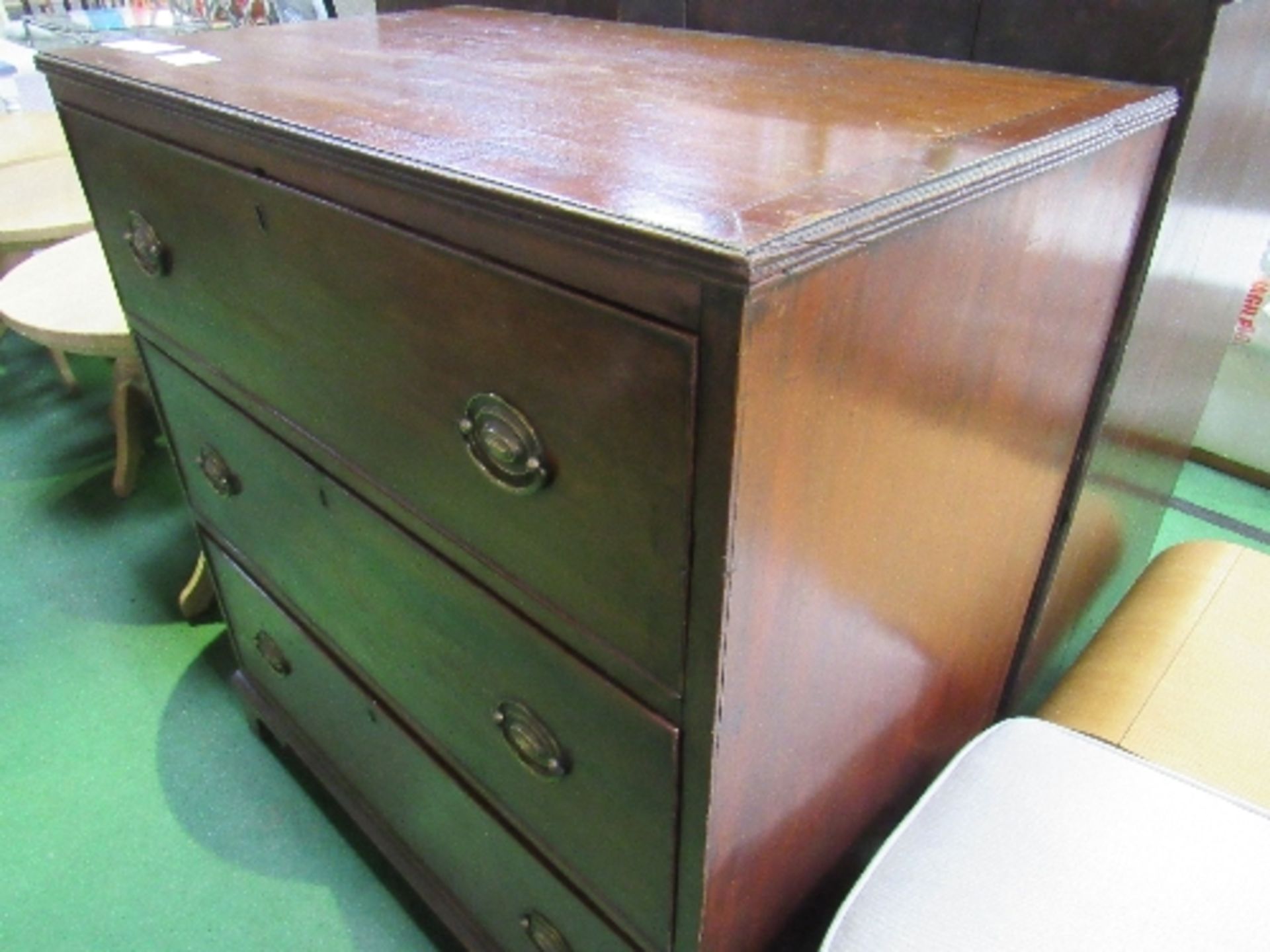 Victorian mahogany chest of 3 drawers - Image 3 of 4