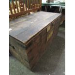 A large pine chest, 42" x 22" x 22"