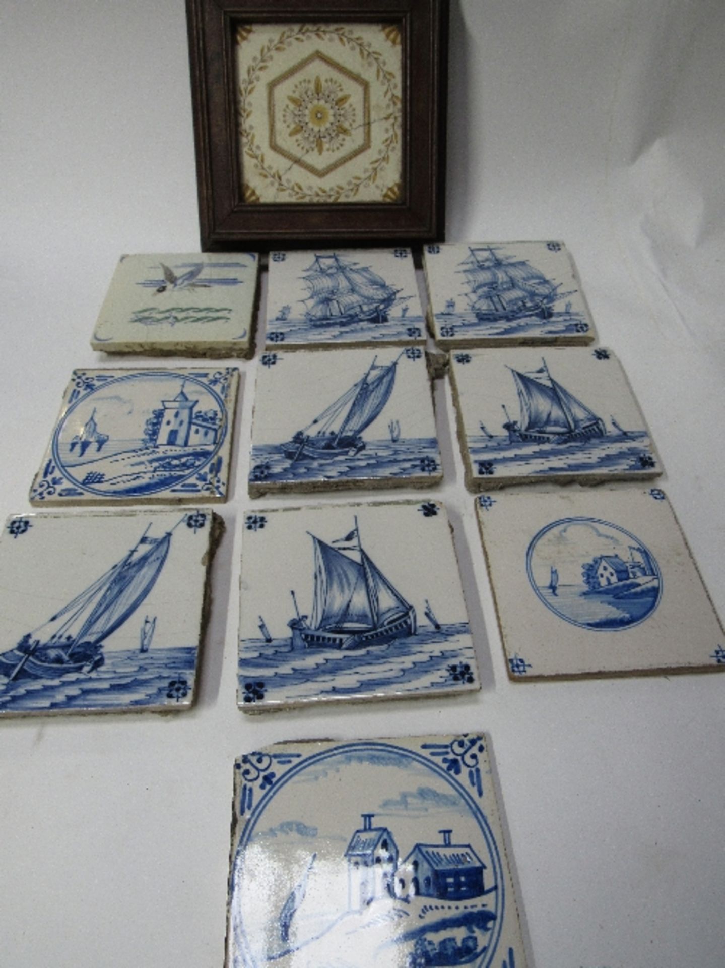 Framed tile & 10 others