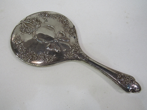 Silver backed hand mirror, 1915