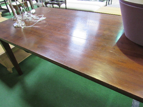 Stained oak table with 2 frieze drawers on either side, 83" x 36" (top) x 31" high - Image 2 of 2