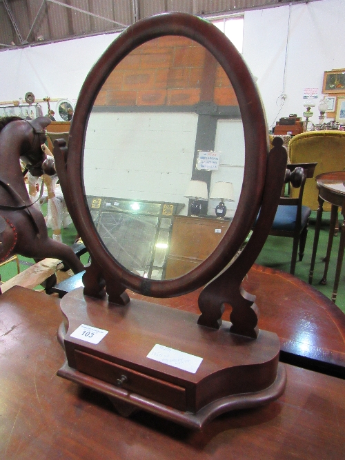 Mahogany framed toilet mirror on stand with a drawer - Image 2 of 2
