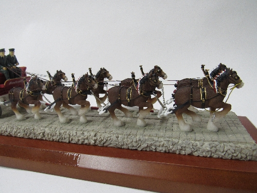 Model of 8 horse hitch on a wooden stand Boxed - Image 3 of 3