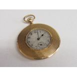 18ct gold, very slim fob watch, imported 1912, in box from Sir John Bennett Ltd, 65 Cheapside,