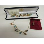 Bradford Exchange Treasures of the Heart luxury charm bracelet, a similar necklace & a red pendant