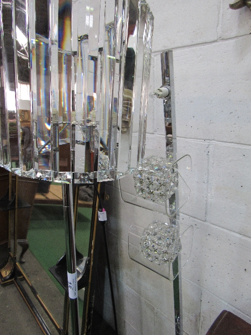 2 ornate chrome & glass floor-standing lamps - Image 4 of 4