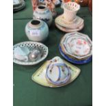 Qty of china ware: 2 Royal Doulton decorative plates & 1930's Royal Winton 'Elegance' tea plates
