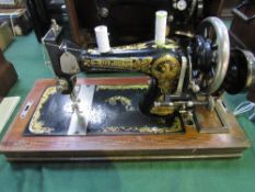 Frister & Rossmann manual sewing machine with wooden case