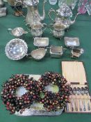 Qty of silver plate & a box of small collectables