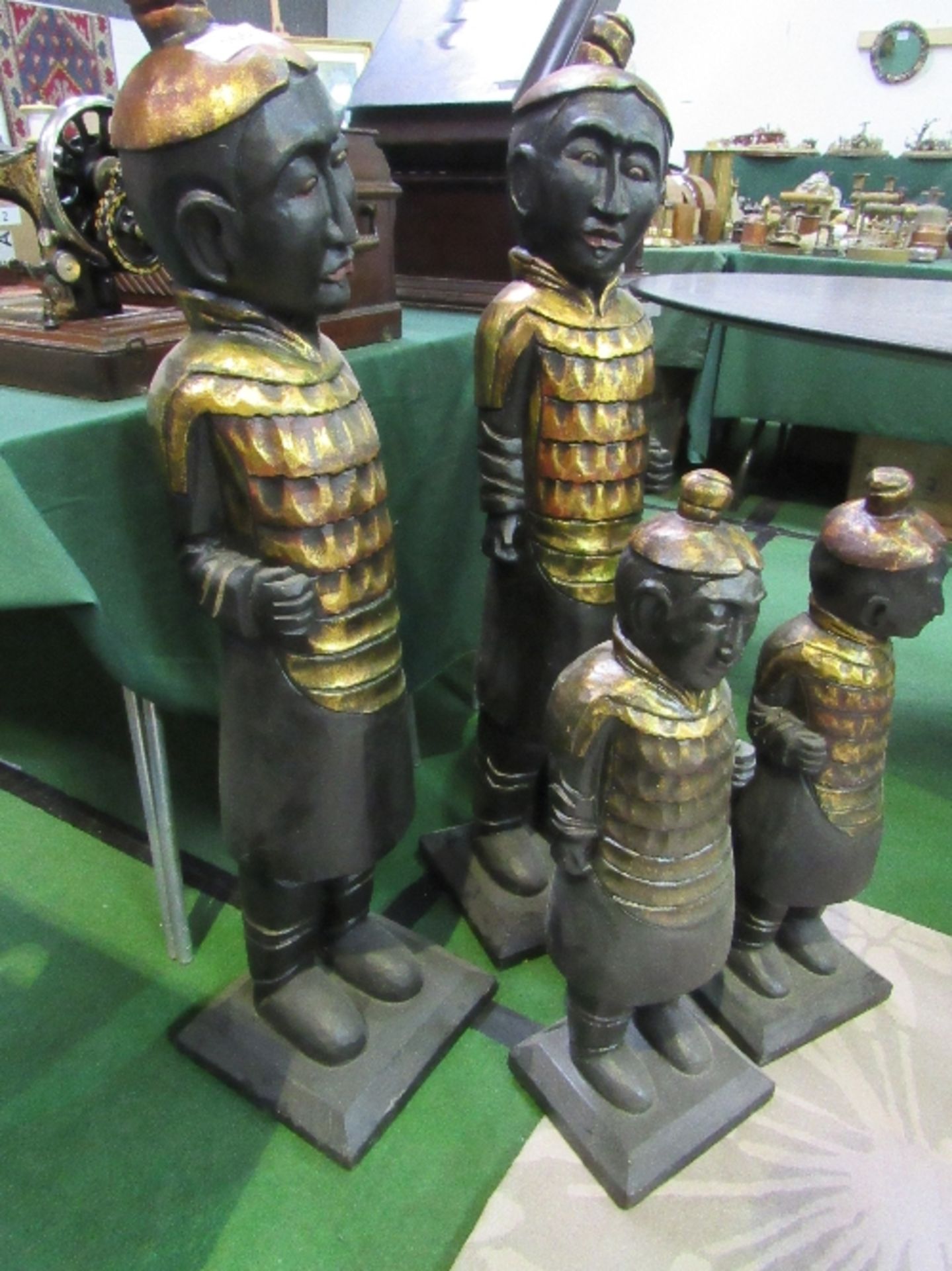 2 large & 2 small oriental-style figurines - Image 2 of 2