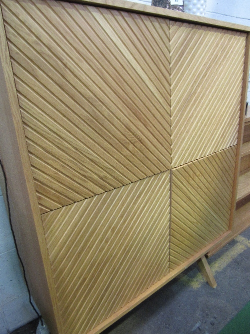 Oak veneer 4 door cabinet, 42" x 54" x 18" - Image 3 of 3