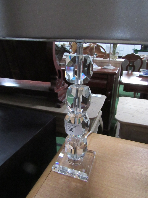 4 matching glass table lamps with shades - Image 5 of 7