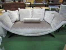 A Sofa & Chair Company, grey/brown upholstered sofa c/w bolster & 4 cushions, 85" long x 34" deep x