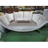 A Sofa & Chair Company, grey/brown upholstered sofa c/w bolster & 4 cushions, 85" long x 34" deep x