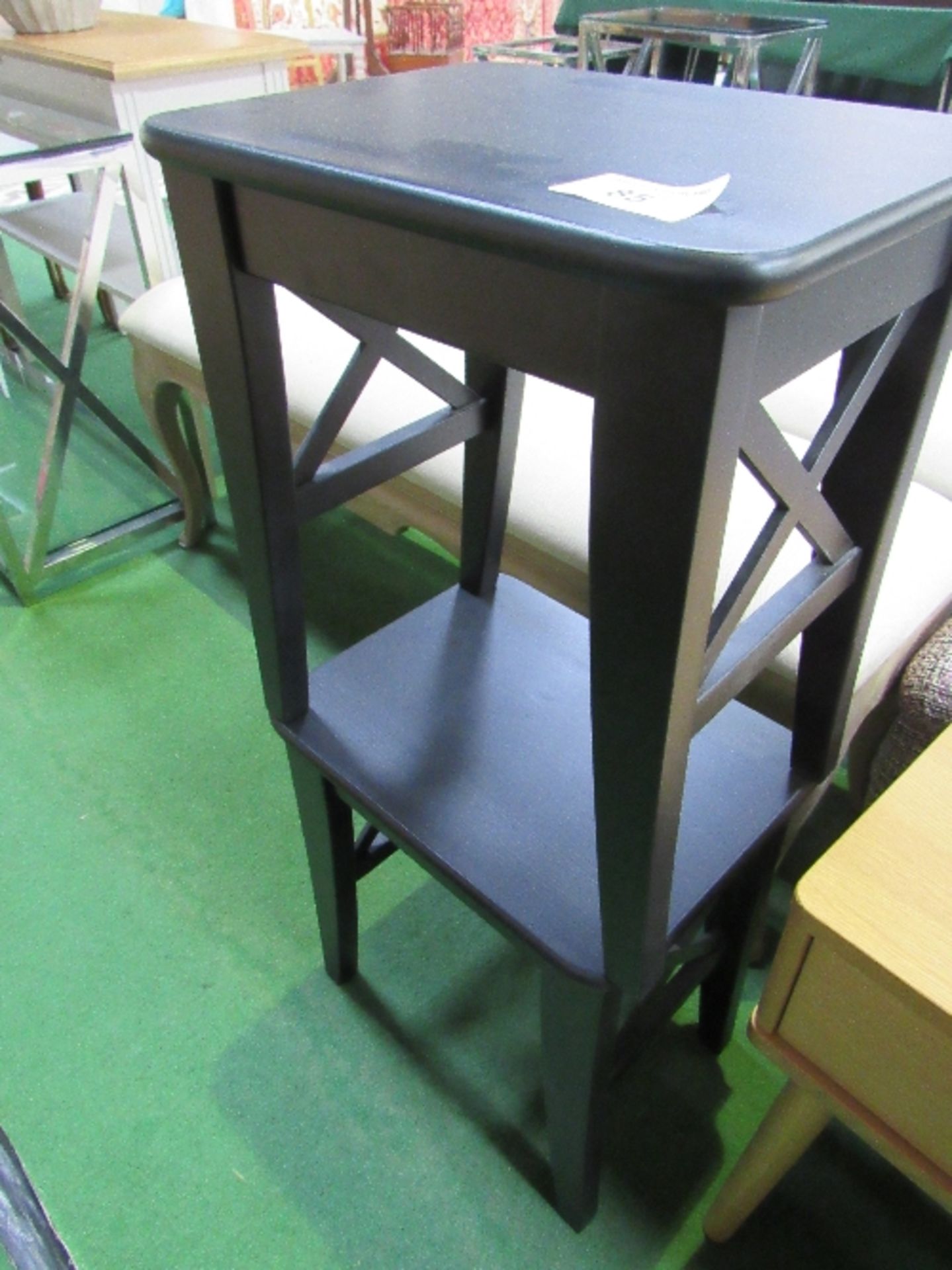 2 black painted stools - Image 2 of 2