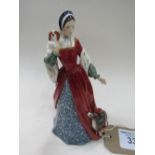 Royal Doulton figurine Anne Boleyn, limited edition no. 314 HN3232 (1990)