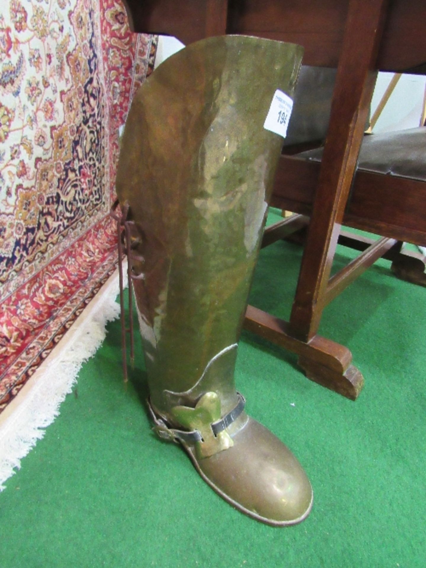 Brass stick stand in the form of a military boot - Image 2 of 3