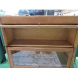 Globe Wernicke-style, medium oak, two compartment stackable barrister bookcase.(minor historical