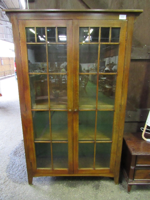 Oriental style glass-fronted double door cabinet, 46" x 20" x 79" high