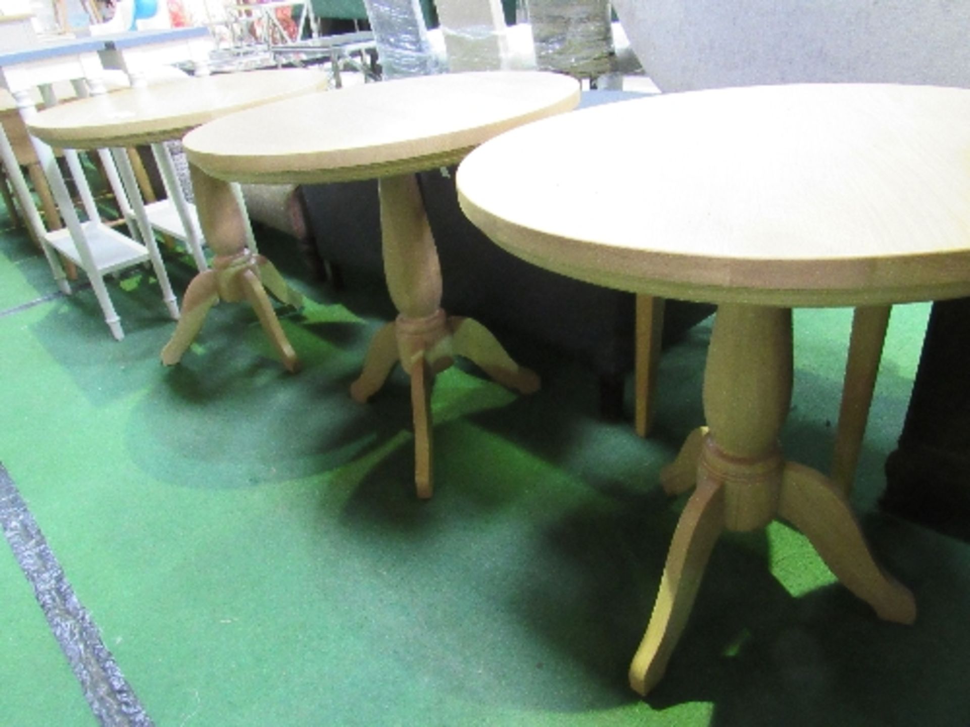 3 circular top pedestal display tables, 23.5" diameter x 23.5" high - Image 2 of 3