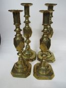 2 pairs of brass candlesticks, The King of Diamonds & The Diamond Princess