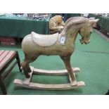 Carved wood horse on rockers