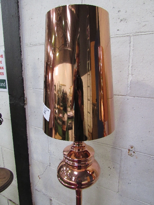 A pair of copper-coloured standard lamps & shades - Image 2 of 3