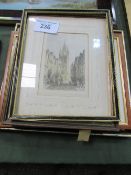 6 assorted framed & glazed prints (2 with cracked glass)