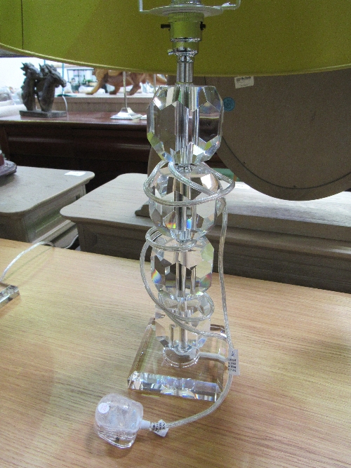 4 matching glass table lamps with shades - Image 2 of 7