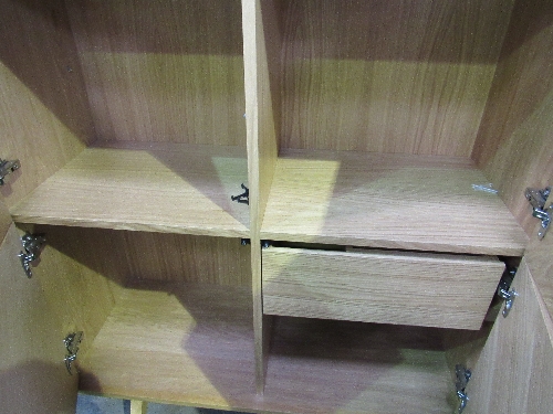 Oak veneer 4 door cabinet, 42" x 54" x 18" - Image 2 of 3