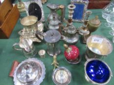 Qty of metal ware, jugs & candlesticks