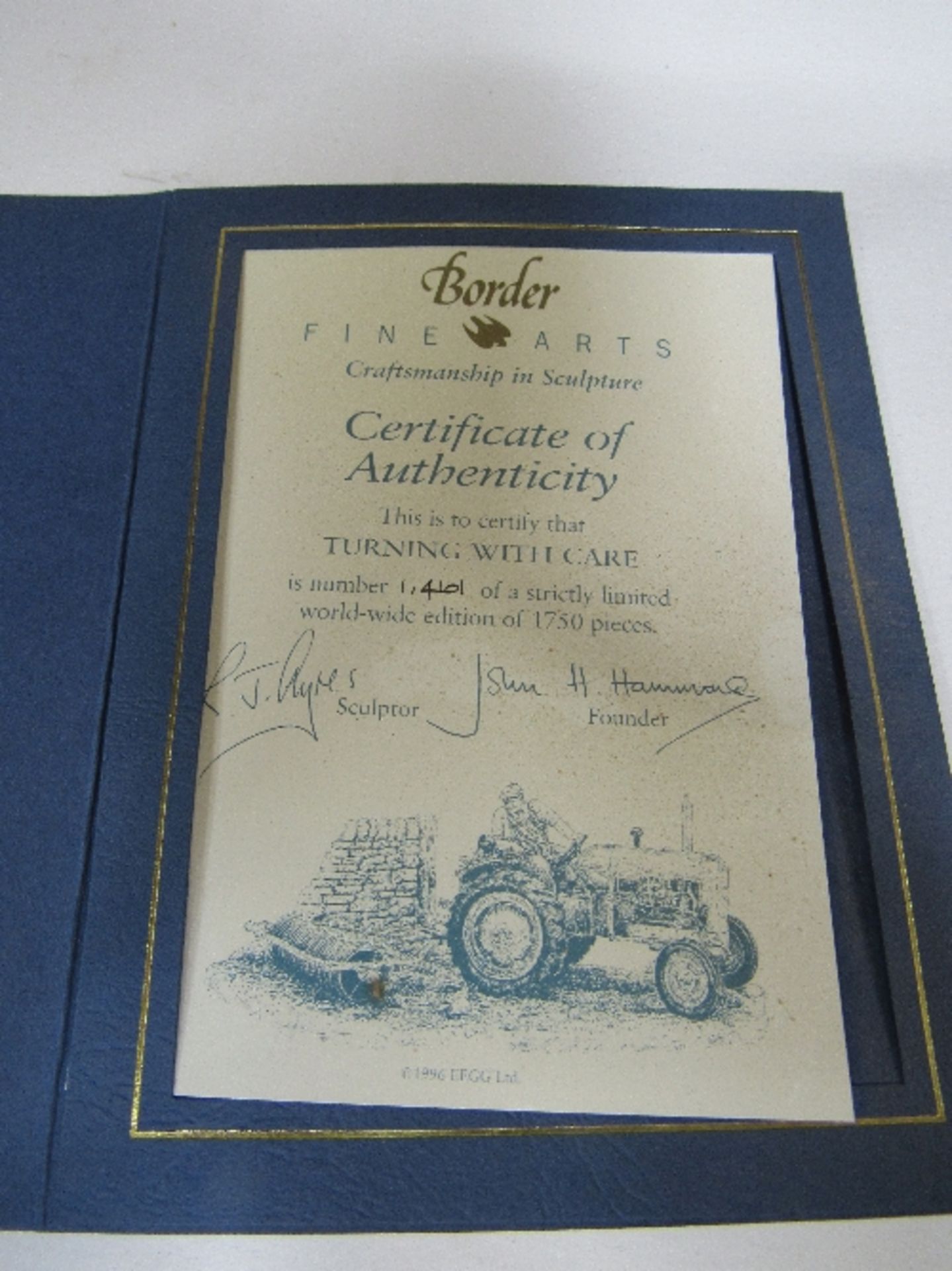 Border Fine Arts 'Turning with Care' Nuffield Tractor limited edition 1277 of 1750 Model B0094 - Image 4 of 5