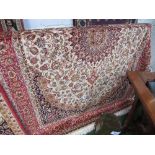 Beige ground Keshan carpet, 2.3 x 1.6