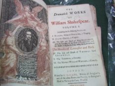 'The Life of Shakespeare' by N Rowe, 1735, taken from the collected plays of Shakespeare including a