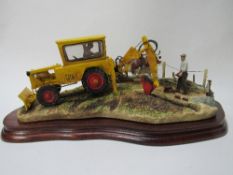 Border Fine Arts 'Laying the Clays' Farmer laying land drains Ayrshire cows limited edition 927 of