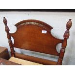 Mahogany single bedstead, with decorative head & footboards, 78" (long) x 39" (wide)