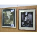 2 framed & glazed black & white photographs