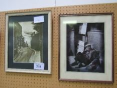 2 framed & glazed black & white photographs