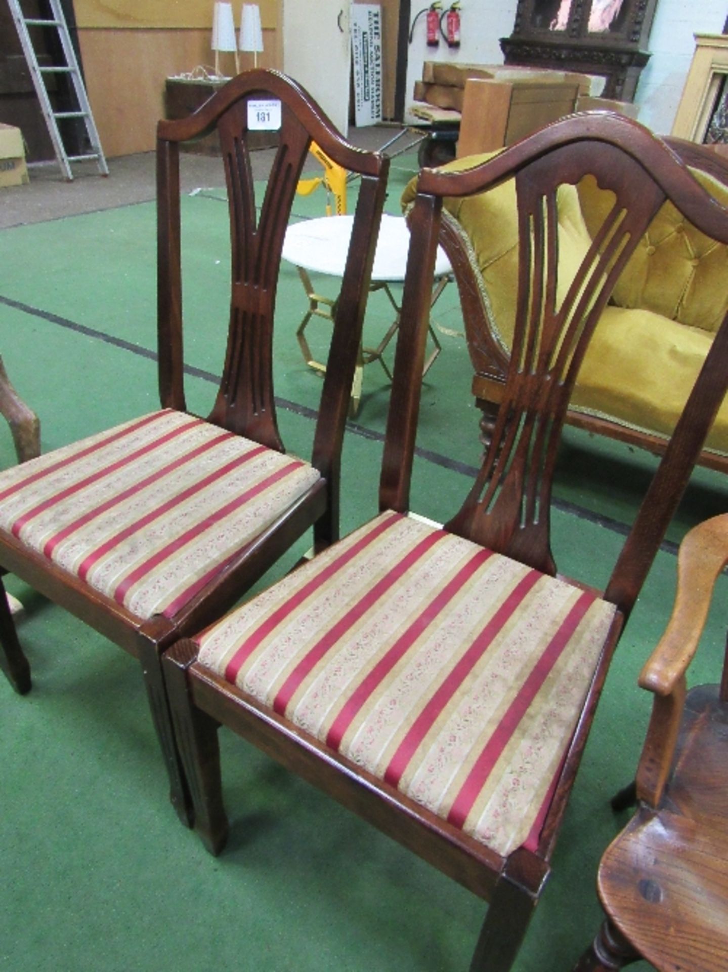 2 mahogany framed drop-in seat dining chairs - Image 2 of 2