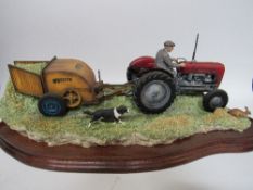 Border Fine Arts 'Hay Turning' Massey Ferguson Tractors and Wuffler limited edition of 1739 of