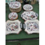 Qty of chinoiserie pattern dinner ware by Ashworth Bros. of Hanley