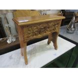 English oak carved stool