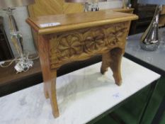 English oak carved stool