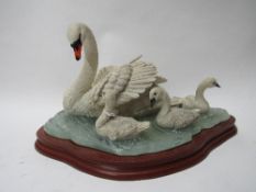 Border Fine Arts 'Graceful Swans', Model A0190 by Russell Willis Boxed