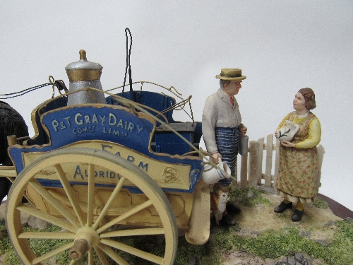 Border Fine Arts 'Daily Delivery' Milkman with horse -drawn cart Model No JH103 Modeller Ray - Image 2 of 3
